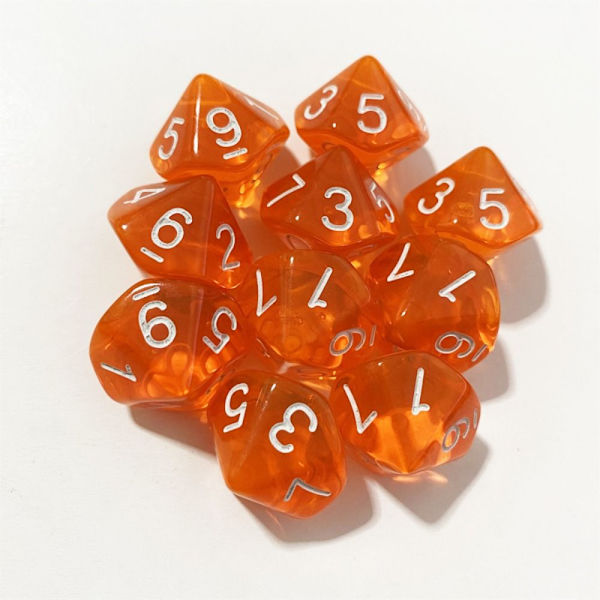 10 kpl/ set DND Dice Polyhedral Dice ORANGE ORANGE Orange
