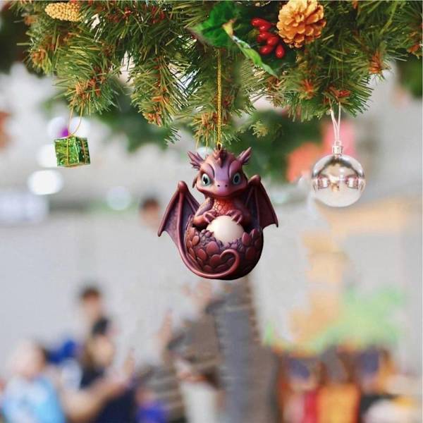 Drageegg hengende anheng juletrepynt 3 3 3