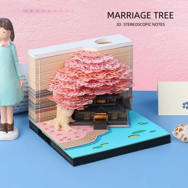 Memo Pad Art 3D Sticky Notes Marriage Tree Notepad