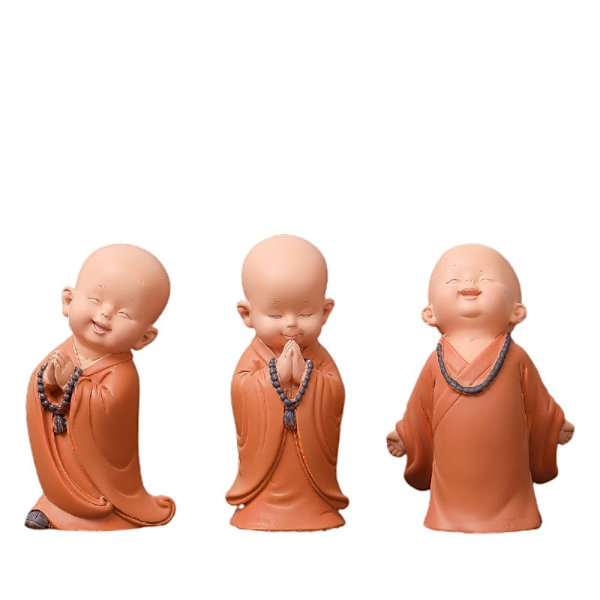 Skrivebordsminiaturer Ornamenter Små munkefigurer E E E
