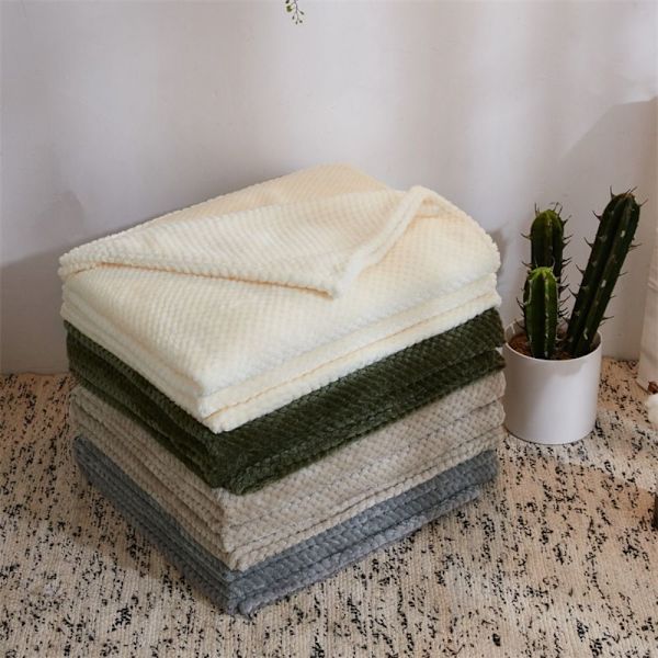 Sofffilt Fleece Täcke VIT White