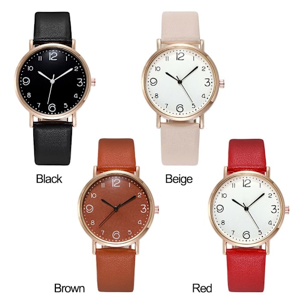 Dameklokke Quartz Armbåndsur SVART Black