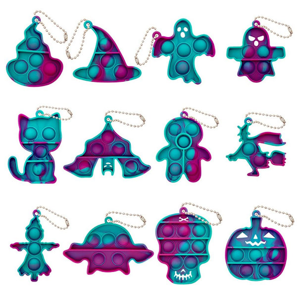 12 st Halloween Pop Fidget Toys Pack, Mini Push Bubble Toy 2 2