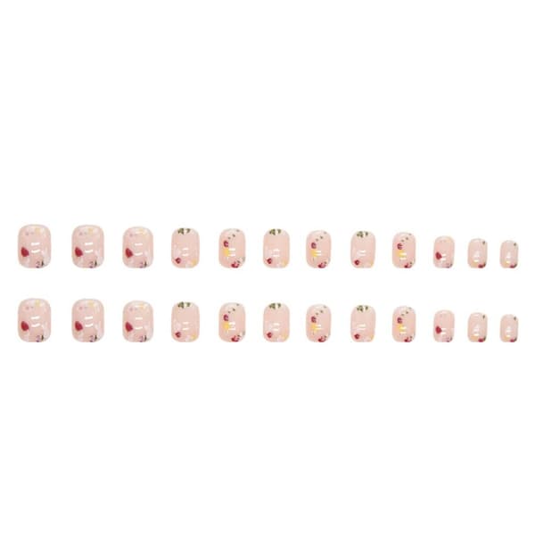 24st False Nails Short Square French W434