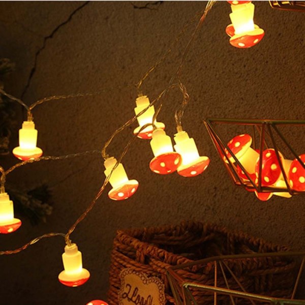 Mushroom Lamp String Lamps Mushroom 3M 20LED BATTERI 3M 20LED 3m 20LED Battery