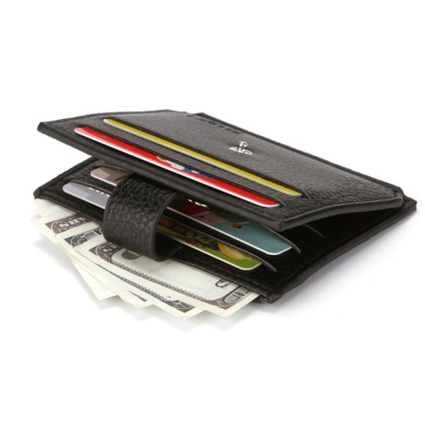 Korthållare för plånbok i PU-läder SVART black