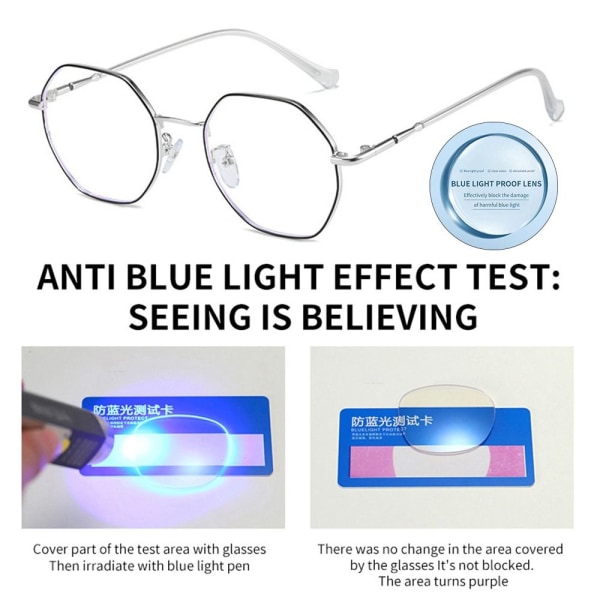 Anti-Blue Light Briller Overdimensjonerte briller SØLV SØLV Silver