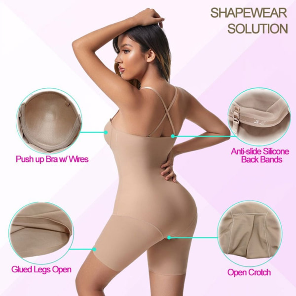 Bodysuit Shapewear Laihduttavat alusvaatteet NUDE L nude L