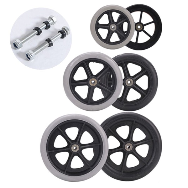 Shoppin Cart Wheels Solid Tire Wheel SVART 8INCH Black 8inch