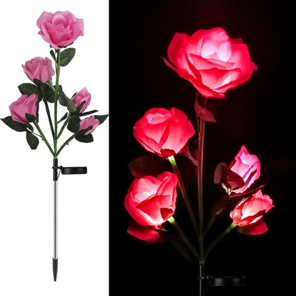 Rose Solar Lights Blomma LED-lampa ROSA pink