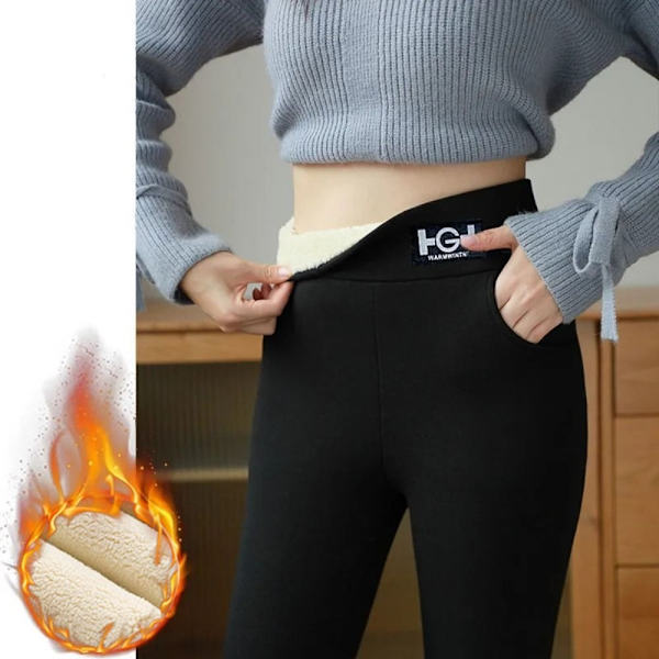 Fleeceforede Leggings Vinter Leggings SORT L Black L