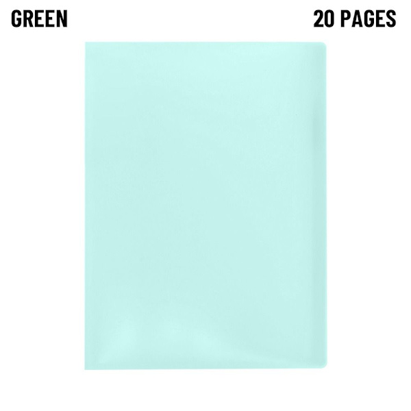 A4 Vis bogmappe GRØN 20 SIDER 20 SIDER green 20 pages-20 pages