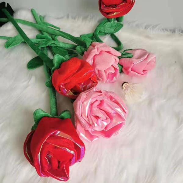 2st Rose Blomma Gardinspänne RÖTT red
