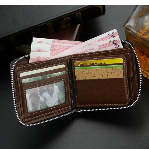 Skinn Lommebok Lomme Lommebok LETT KAFFE light coffee