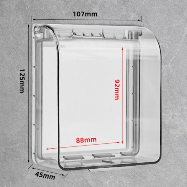 Afbryderbeskyttelsesdæksel Sokkel Vandtæt boks TRANSPARENT transparent