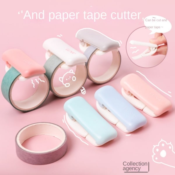 Papir Tape Cutting Clip Tape Cuter BLÅ Blue