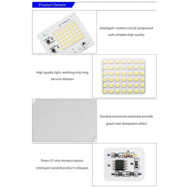 LED Chip Flood Light Perler VARM HVID 10W 10W warm white 10W-10W