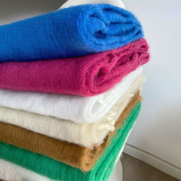 Mohair Dame Skjerf Lang Skjerf BLÅ blue