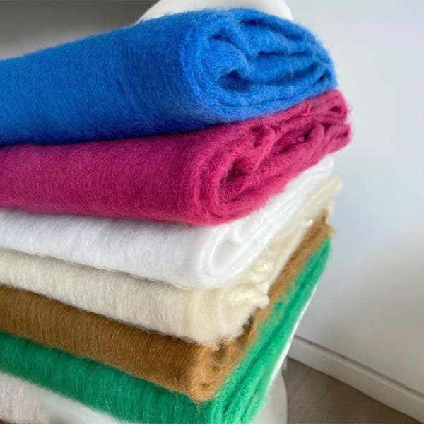 Mohair Dame Skjerf Lang Skjerf HVIT white
