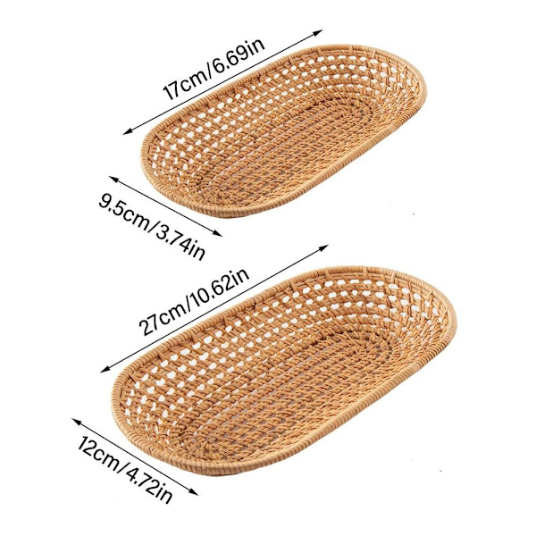 Rottinkipunos säilytysalusta Keittiön leipäkori OVAL-L OVAL-L Oval-L