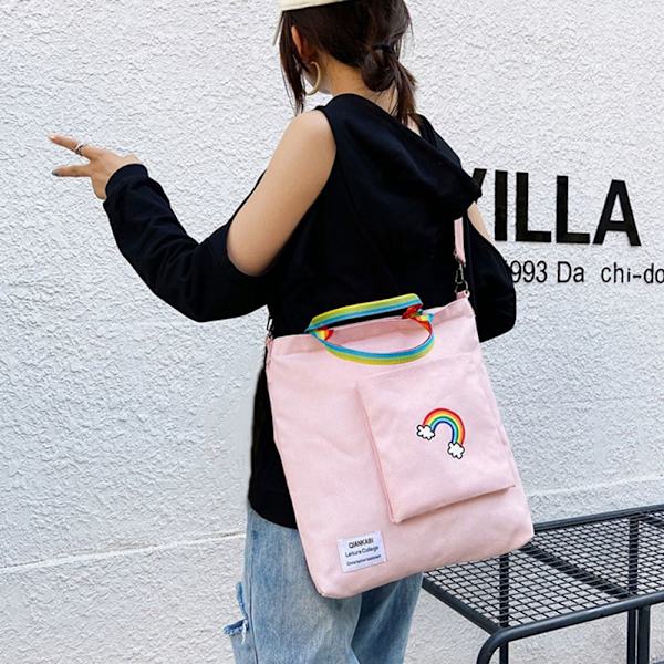 Axelväska Canvas Handväska Crossbody-väska VIT white