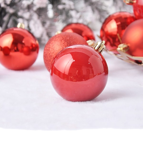 36 STK Christmas Ball Ornaments Set Juletre Anheng RØD Red