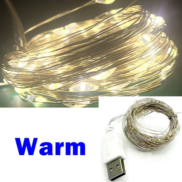 5M LED String Lights Koppar Silver 1 1 1