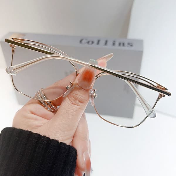 Anti-Blue Light Briller Runde Briller SORT GULD Black gold