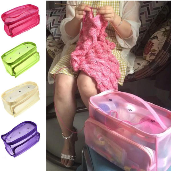 Knitting Bag Lankasäilytys VILLA purple