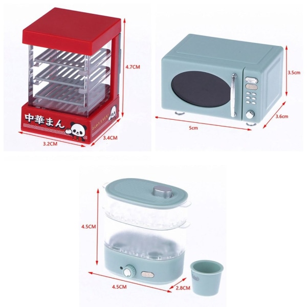 Dockskåp Mikrougn Miniatyrmatångare BLÅ MIKROUGN blue micro oven-micro oven