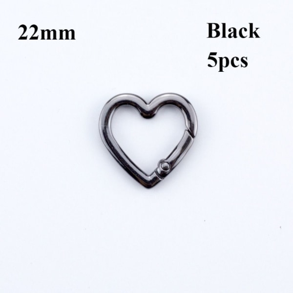 5 stk Spring Ring Spænder Karabinhage Punge Håndtasker SORT 22MM Black 22mm