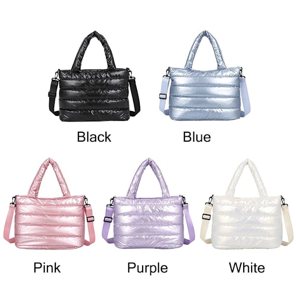 Puffer Tote Bag Quiltet Puffy Håndtaske SORT Black