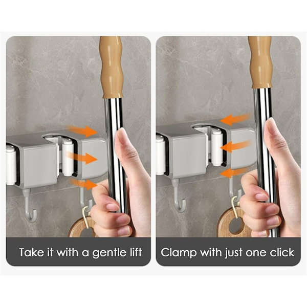 Badeværelseskroge Moppeholder GRÅ grey