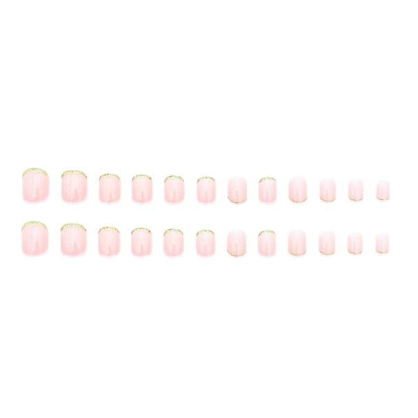 24 kpl False Nails Short Square French