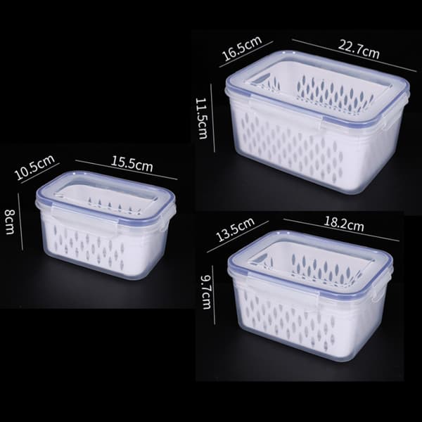 3-pack fruktbehållare Förvaringskorgar Grönsaksförvaringslåda 3 pack