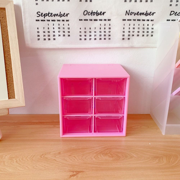 Opbevaringsboks Desktop Organizer 6 GRIDS ROSE RED 6 GRIDS ROSE RED 6 grids rose red