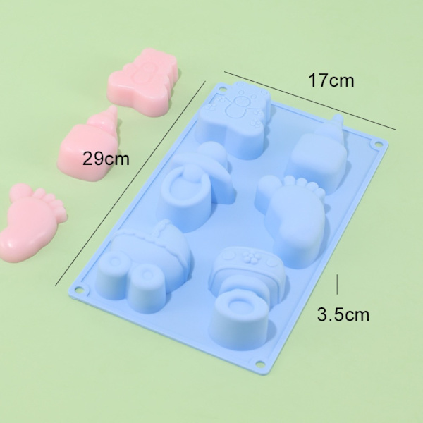 4 stk Fest Silikone Forme 3D Bageform Silikone