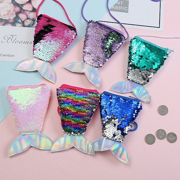 Mermaid Tail Myntpung Nøkler Pose Kortholder HVIT&FLERE FARGER White&Multicolor