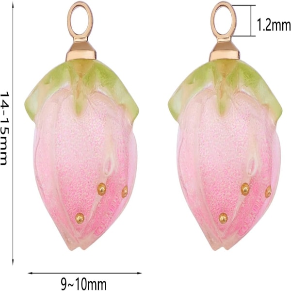 10 kpl vaaleanpunainen käsintehty luonnollinen kukkanuppu Golden Charm Bud