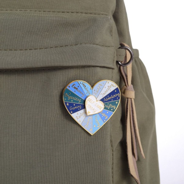 Hjerte Pladespiller Emaljestift Hjerte Roterende Badge COOL COLOR COOL Cool Color