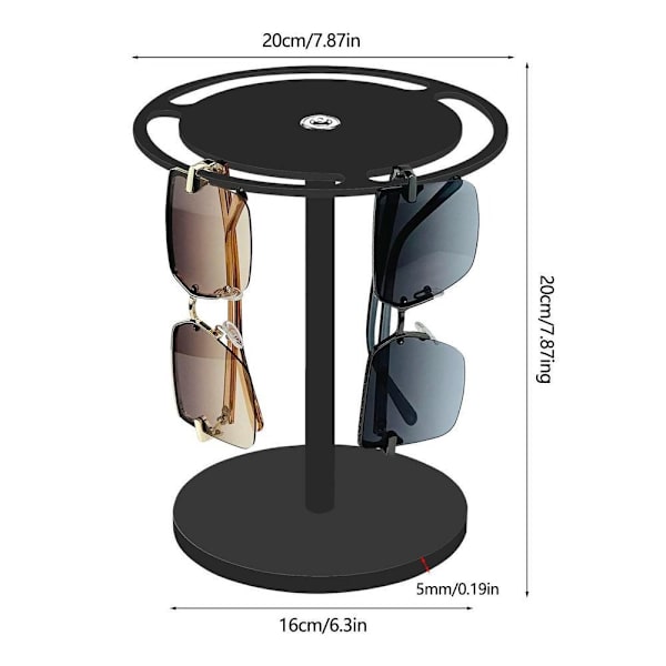 Aurinkolasit Organizer Silmälasit Display Rack MUSTA black