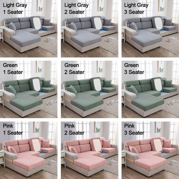 Ensfarvet Sofabetræk LYS GRÅ 1-SÆDER 1-SÆDER Light Gray 1 Seater-1 Seater