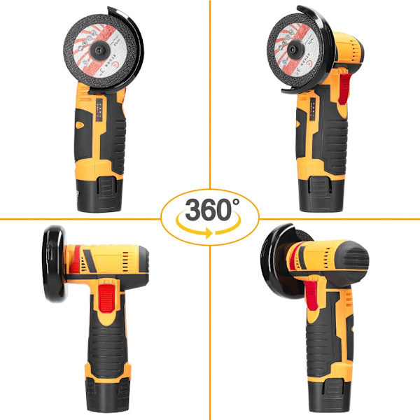 Vinkelsliper Elektrisk sliping GUL EU 2*BATTERI EU 2*BATTERI yellow EU 2*battery-EU 2*battery