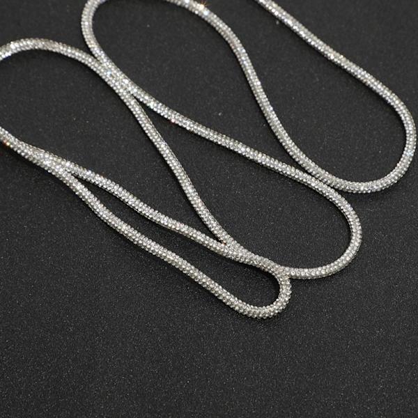 2 Yards Rhinestones Rund Cord Drawstring DIY skolisser 2 Yards