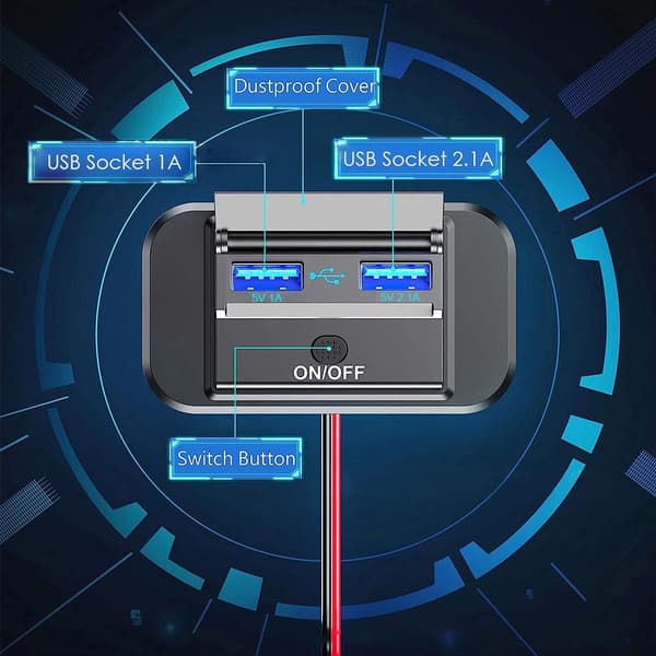 Doble USB-porter Lader Hurtiglader Bussladeruttak