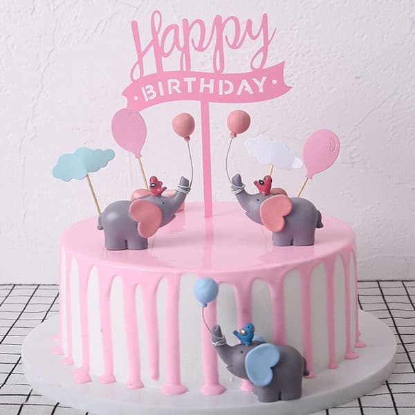 Elephant Ornament Elefantdocka ROSA Pink