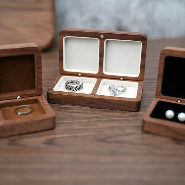 Smyckeskrin Ring Förvaringslåda SVART black