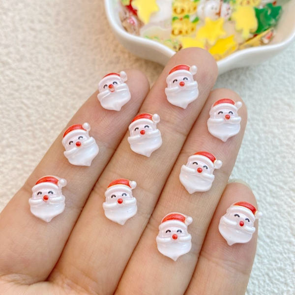 10 kpl Joulun nail art Nail Art Ornamentteja F-10 kpl F-10pcs
