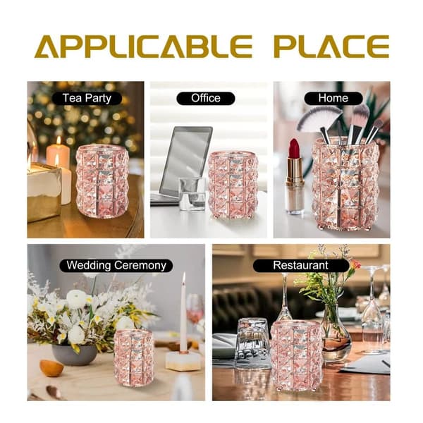 Makeup Organizer Krystall Oppbevaringsbøtte Make Up Brush Case