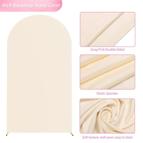 Bryllupsbaggrundsdæksel Arch Stand Covers WHITE 6FT White 6FT